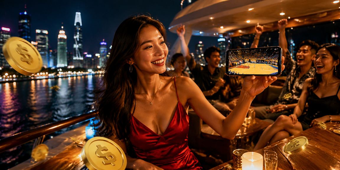Người dùng tại TP. Hồ Chí Minh theo dõi cá cược bóng rổ tại quán cà phê buổi tối